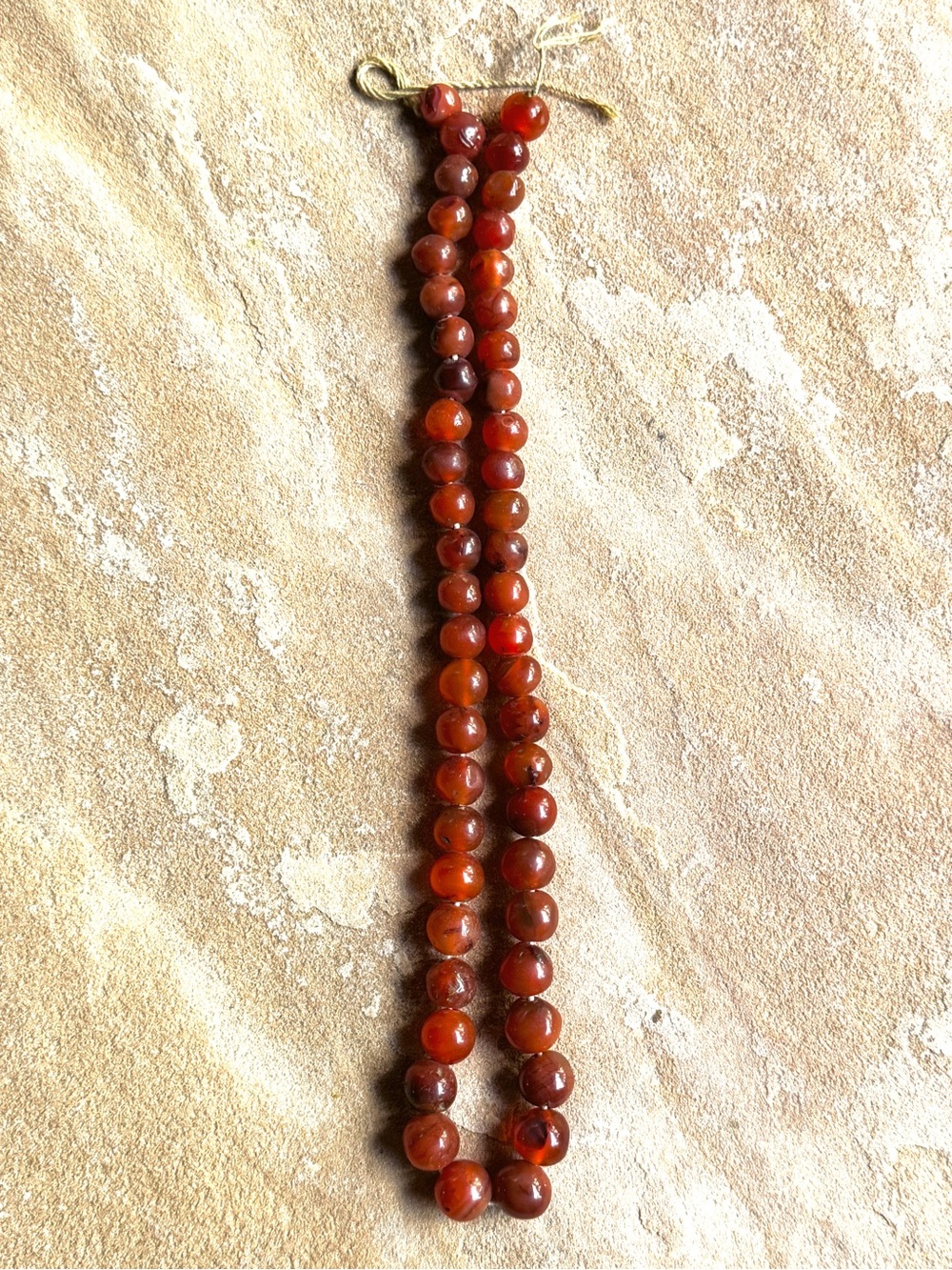 Vintage Red Carnelian Agate Bead Strand 20”